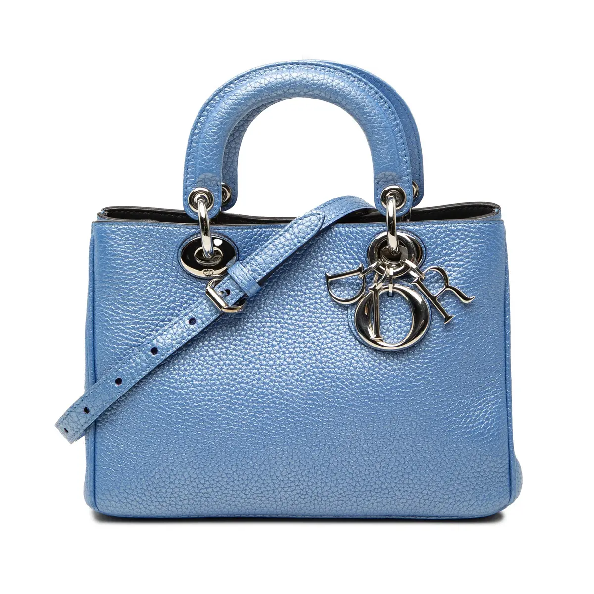 Dior — Dior Mini Metallic Pebbled Calfskin Diorissimo Satchel